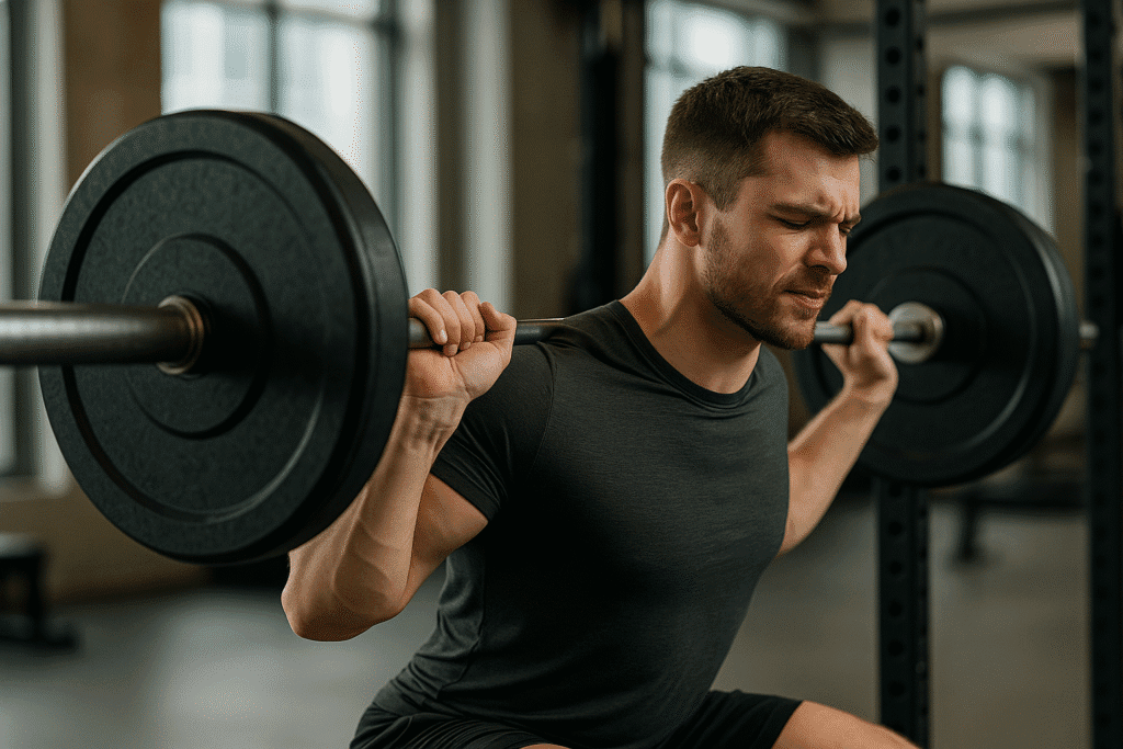 niewłaściwy przysiad na siłowni