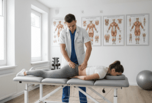 masaż kręgosłupa w gabinecie fizjoterapeutycznym - purerehab