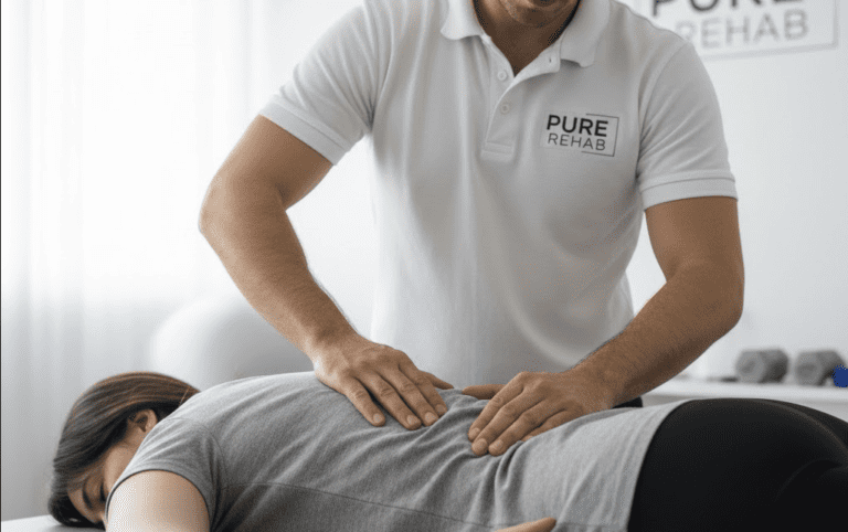 fizjoterapeuta wykonuje teraie manualną