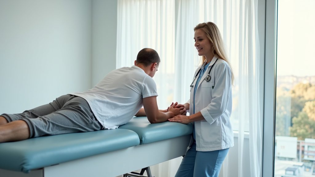 ból kolana przy wchodzeniu po schodach – fizjoterapeuta badanie kolana Pure Rehab