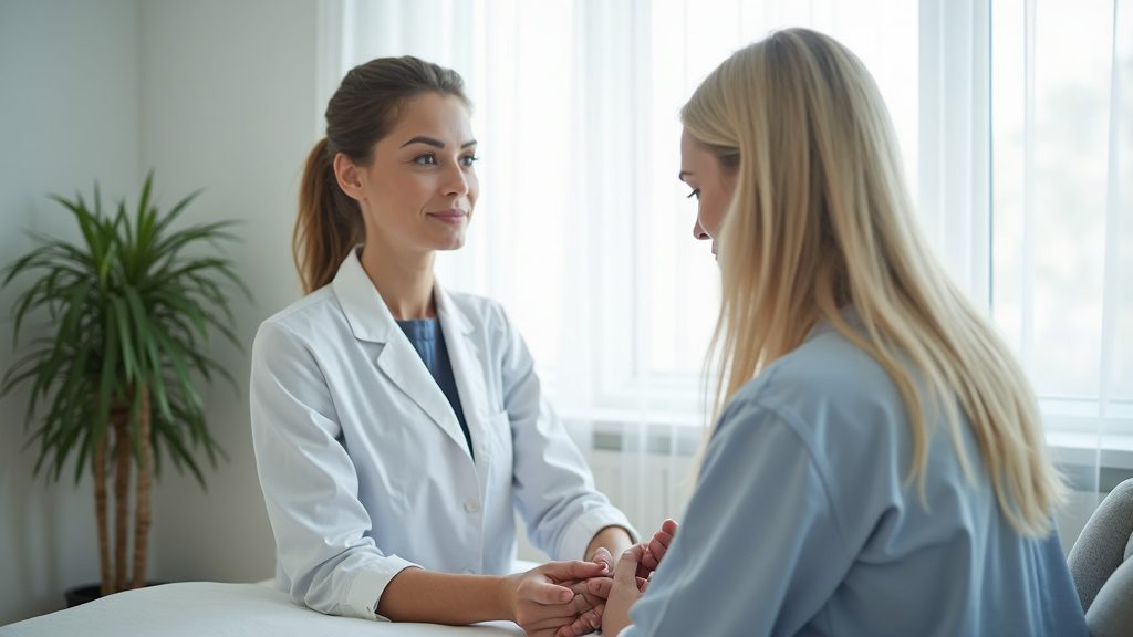 fizjoterapia uroginekologiczna – konsultacja fizjoterapeuty z pacjentką Pure Rehab Nowa Iwiczna