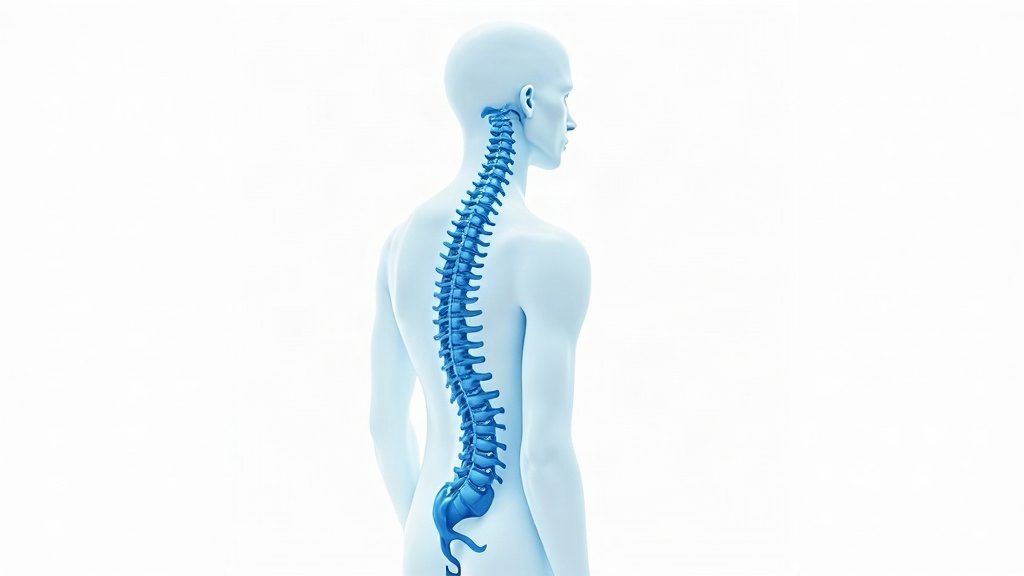 anatomia kręgosłupa ze skoliozą - wizualizacja bocznego skrzywienia kręgosłupa